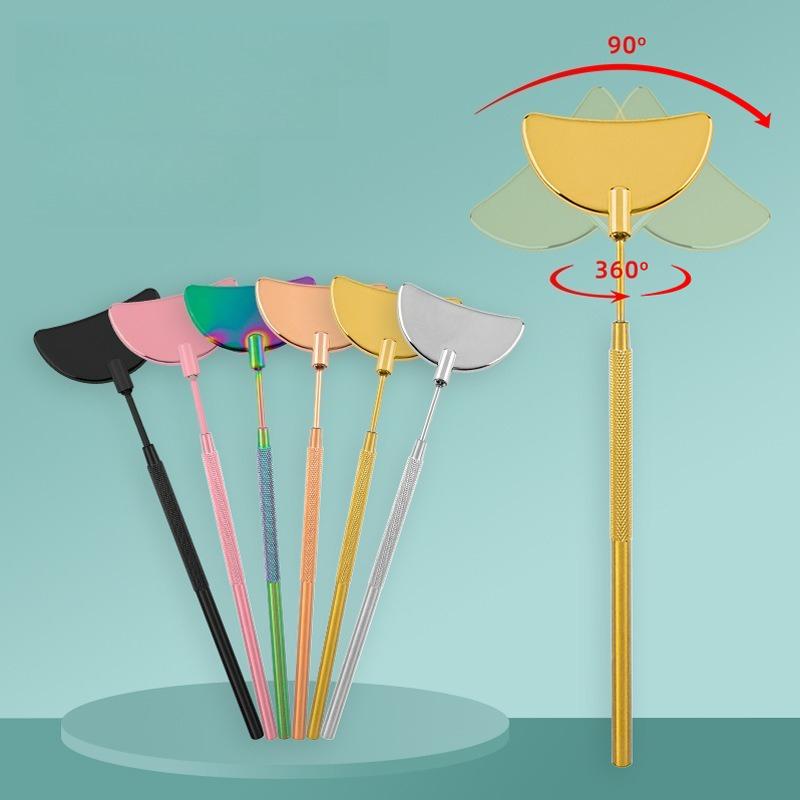 1Pc Stainless Steel Eyelash Extension Tool, Eyelash Exam Mirror, Crescent-Shaped Exam Mirror, Eyelash Auxiliary Device