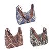 Women Ethnic Crossbody Bag Canvas Shoulder Bag with Adjustable Strap Multicolor Hobo