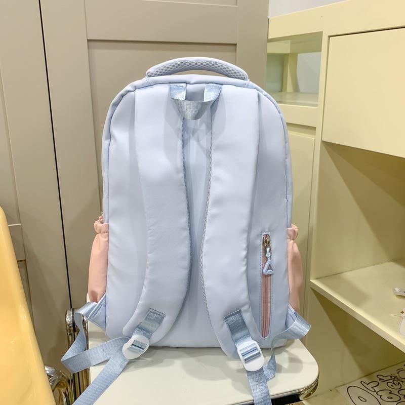 Sac à dos pour femmes Colorblock Sac d'école Grande capacité Sac à dos collège
