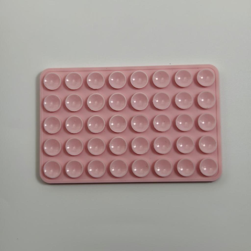 Silicone Suction Phone Mount, Non-Slip Adhesive Stand for Selfies & Videos, Sticky Phone Holder for Cell Phones — Light Pink