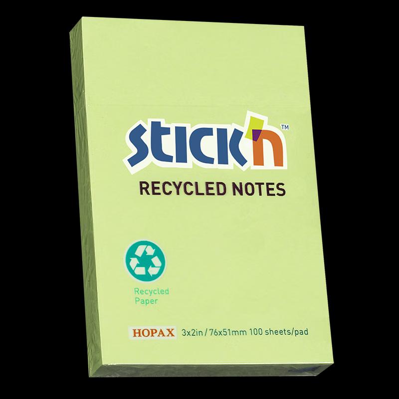 Repositionable Recycled Sticky Notes 76x51mm