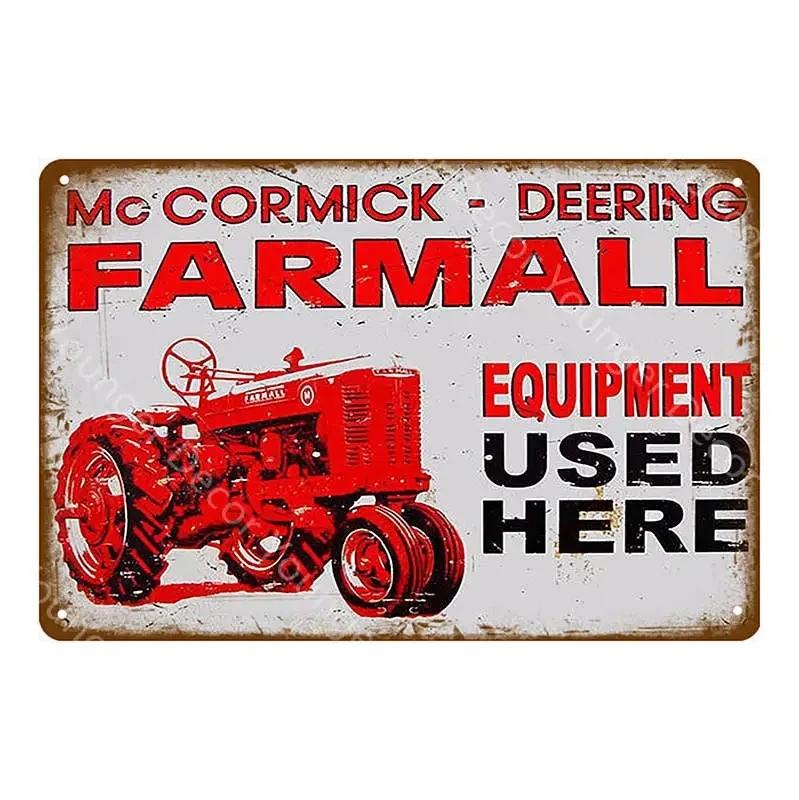 Vintage Farm Tractor Metal Signage Tin Signage Metal Vintage Farmhouse Courtyard Wall Art Decoration Mural Aesthetics Gift