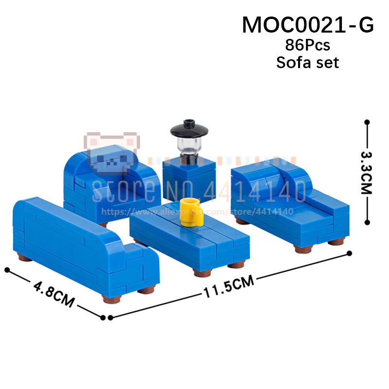 

Мебель для дома MOC Строительные блоки Городская сцена Сделай сам Кухня Кровать Диван Туалет Ванна Модель Украшение Сборка Кирпичики Игрушки Для Детей