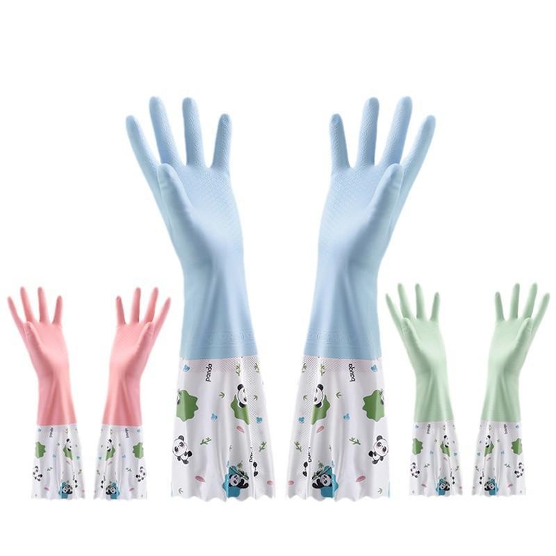 Winter Plus Waterproof Fleece Rubber Gloves - Extended Length for Kitchen and Household Cleaning