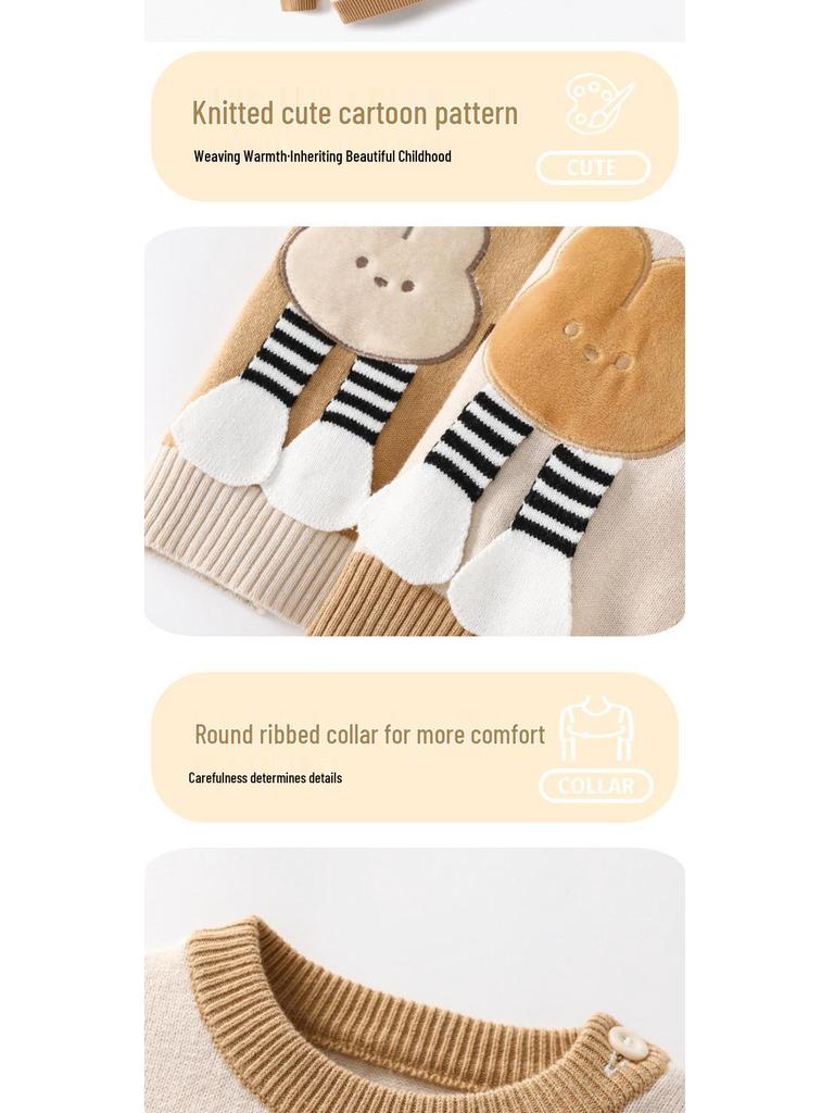 Spring & Autumn Knit Sweater Set - Girls' Fashionable Infant Outfit, 2025 New