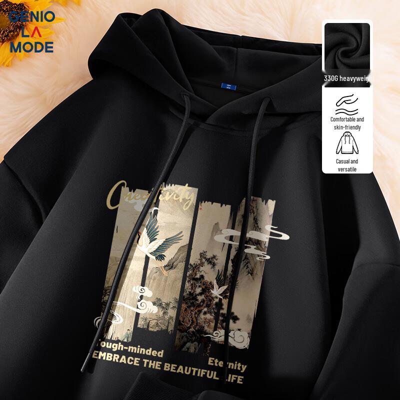 GENIOLAMODE Men's Heavyweight Hooded Pullover