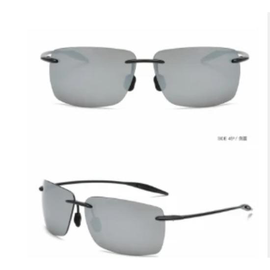 Klassische polarisierte Sport-Randlose Sonnenbrille Herren Fahren Rechteck Ultraleicht Rahmen Sonnenbrille UV400 MJ8009 Fahrerbrille