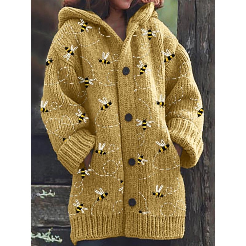 S-5XL for 2025 New 3D Printed Autumn and Winter Jacket Thickened Hooded Cardigan Sweater