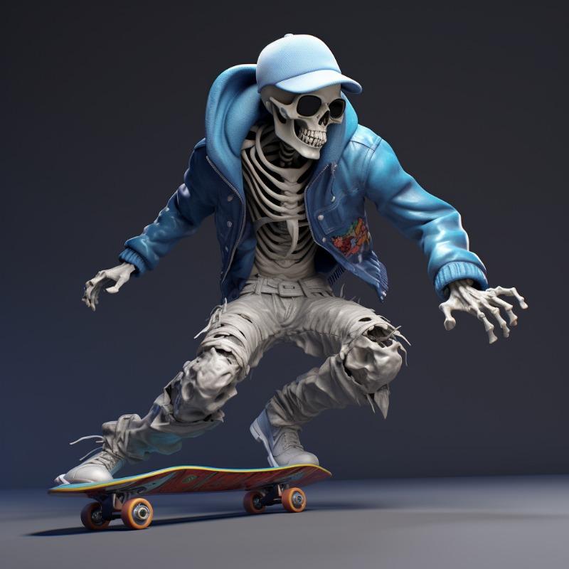 Halloween Skelettfiguren Motorrad Skateboard Ornamente Wohndesign Horror Dekoration