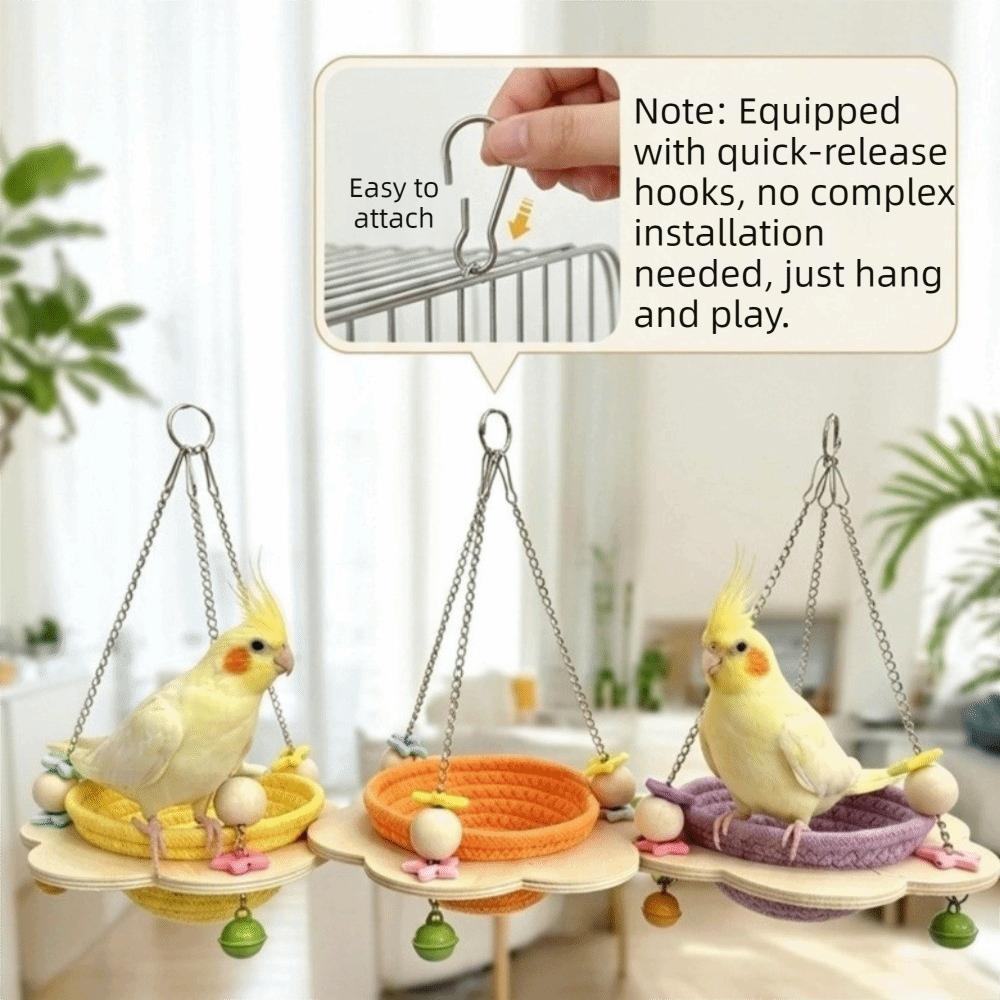 Round Parrots Hammock Cozy Bird Sleeping Hut Parrot Bed Woven Bird Nest Bird Breeding