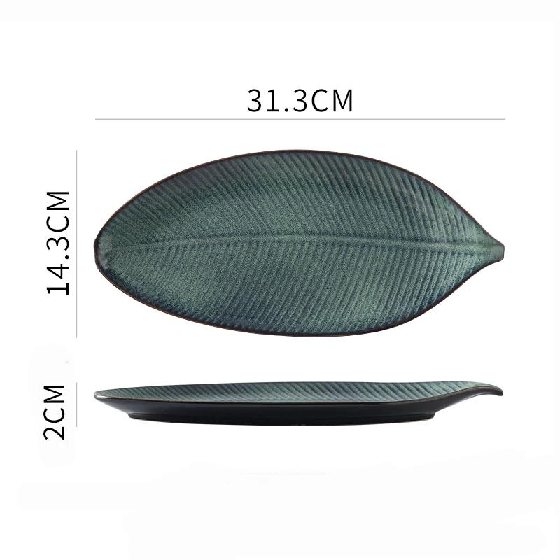Ceramic Tableware Irregular Leaves Dinner Plate Decorations Sushi Dish Home Restaurant Large Fish Plate Dishes and Plates Sets