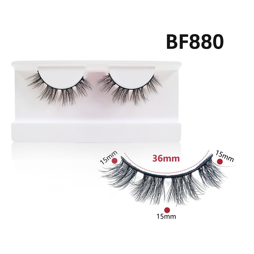 Natural Wispy Mink Eyelashes 10mm-15mm Short Faxu Mink Lashes Wholesale New Cosmetics Makeup Cat Eye Fake Lashes