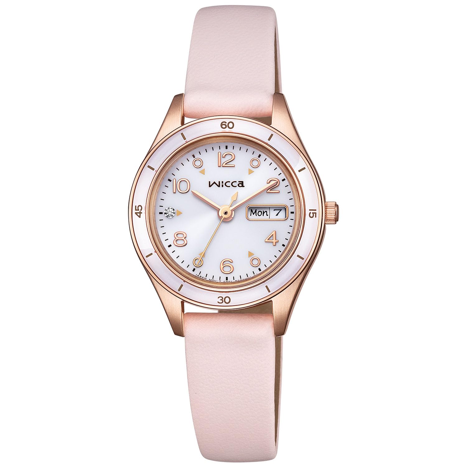 

wicca Watch ACTIVE LINE Sporty Cute Synthetic Leather Crystal Glass Analog Simple Business Student Cute Stylish Gift Easy to Read Second Hand Date Day розовый