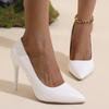 Fashion Elegant Nude Patent Leather High Heels for Women Sexy Pointed Toe Stiletto Heel Pumps Woman Plus Size Fashion Dress Party Shoes