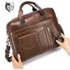 Men's Genuine Leather Business Laptop Briefcase - Large Capacity, Top Layer Cowhide, Crossbody Shoulder Bag