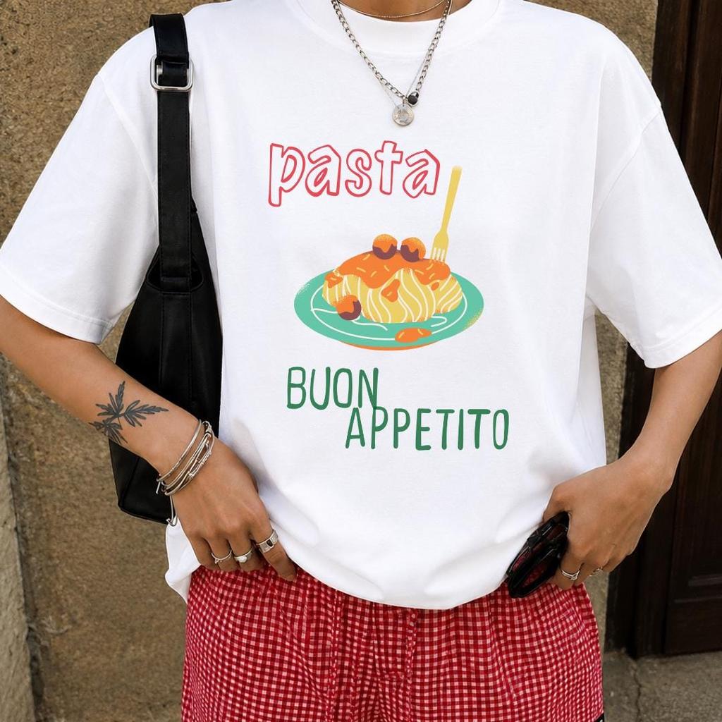 Pasta Buon Appetito Shirt, Spaghetti T-Shirt, Spaghetti Shirt, Foodie Gift, Italy Vacation Pasta T-Shirt, Gift For Women, Trend Tee
