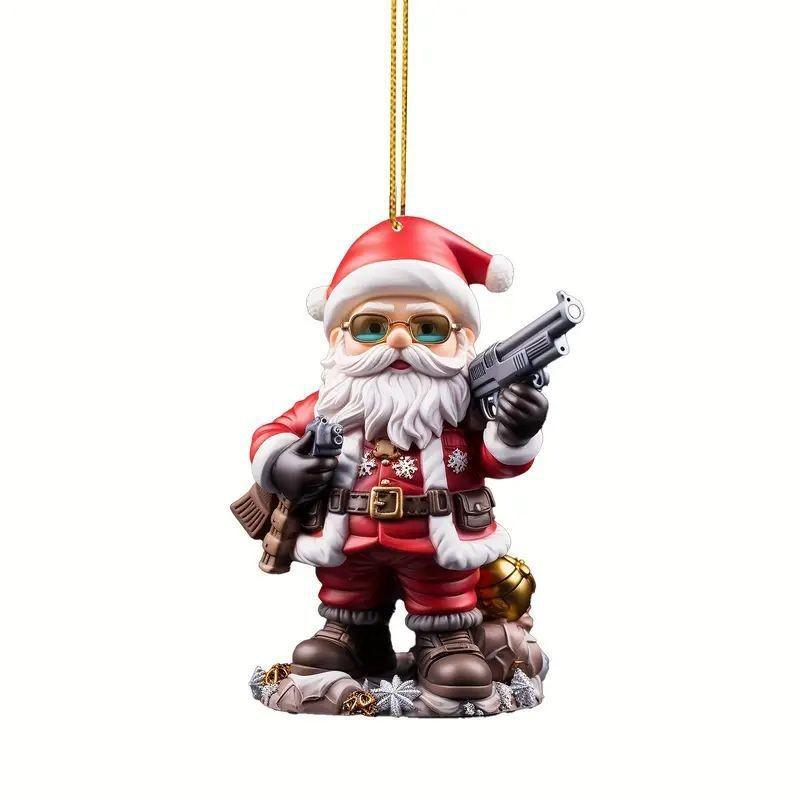 And Bright Fun Santa Claus Handheld Gun Ornament For Merry Christmas Tree Hanging
