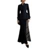 2025 Women’s Solid Color Long Sleeve Top & Bodycon Skirt Set