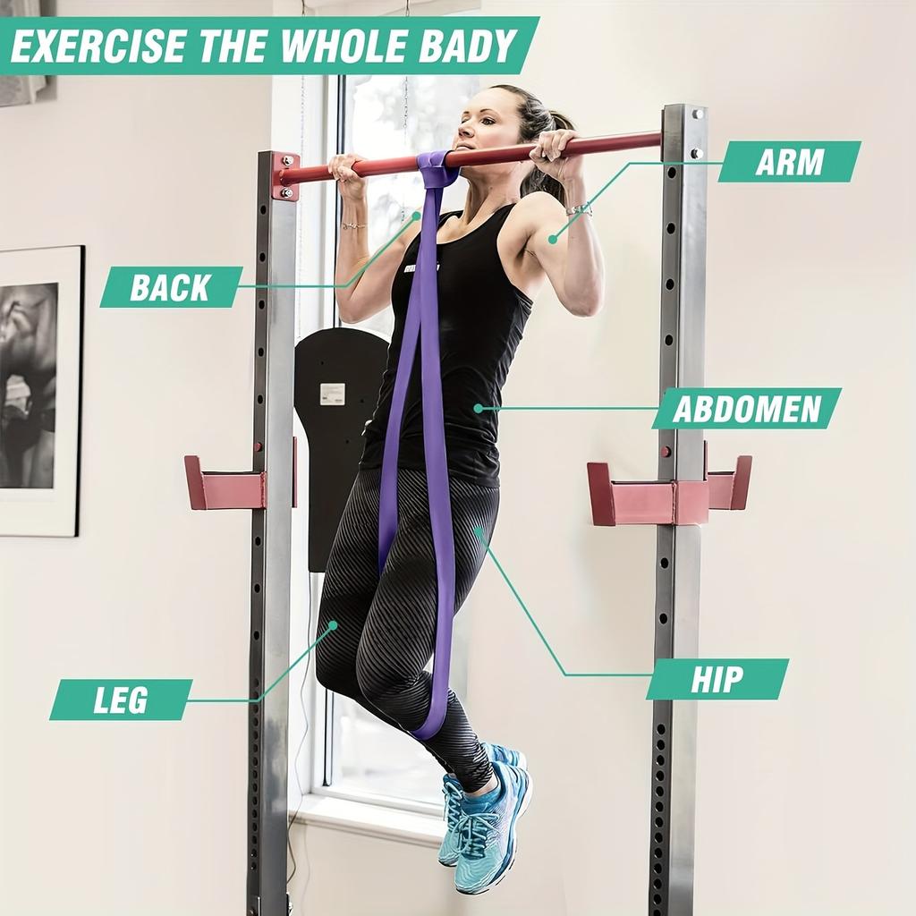 4 Pcs Set Bands with Stackable Tension Exercise and Pull Up Assist Bands for Muscle Training Workout Fitness Shaping TPE