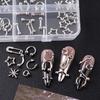 Xiaomi 12 Grids Punk Metal Nail Charms Multi‑style Silvery Gothic Star Snowflake Pins Punched Rivet Y2K Nails Decoration Nail Supplies