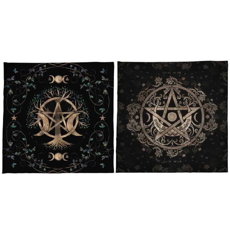 Pentagrams Pattern Tarot Card Tablecloth Altars Cloth Divinations Tapestry
