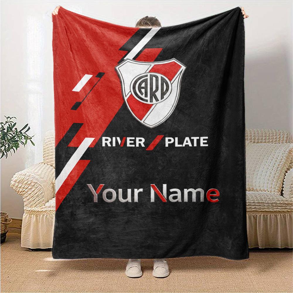 Name Custom River Plate Print Flannel Blanket High Quality Warm Comfortable Cover for All Seasons Perfect for Gifts Home Decor