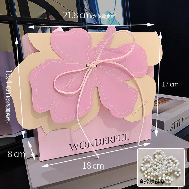 5Pcs Portable Flower Boxes Creative Pearl Chain Flower Arrangement Handbag Mother's Day Wedding Party Floral Wrapping Supplies
