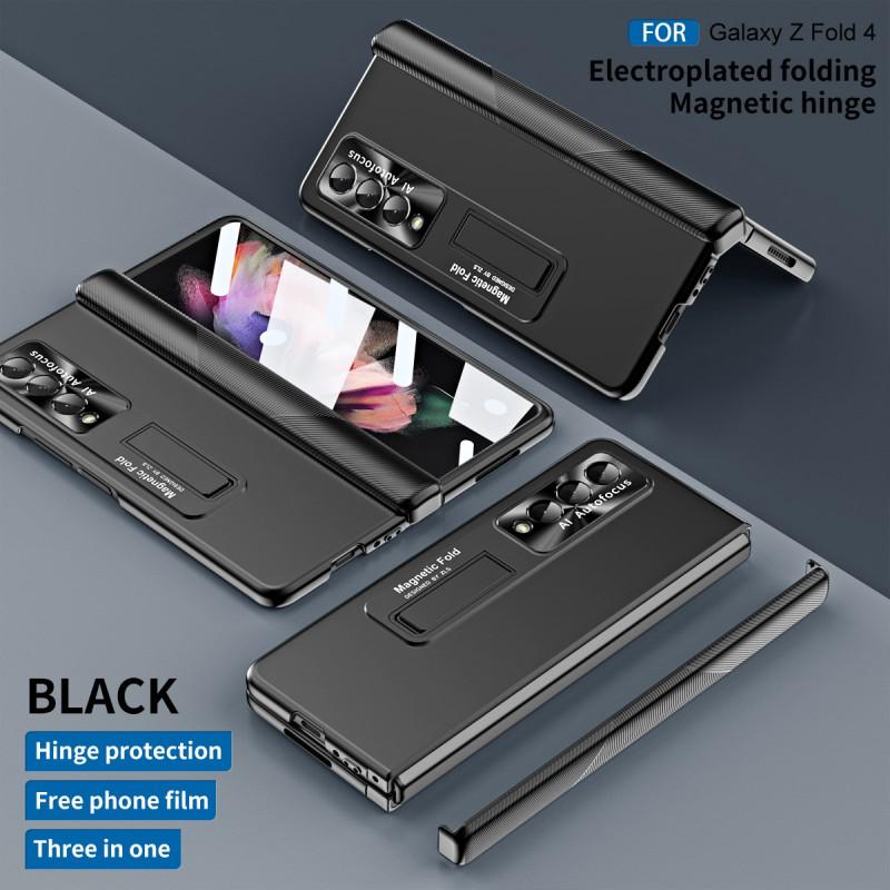 Magnetic Hinge Case Galaxy Z Fold4 Fold3 Shockproof Full Protection With Electroplated Lens Film
