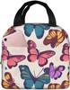 Beautiful Insect Purple Butterfly Insulated Lunch Bag Thermal Freezable lunch Tote Waterproof Bento Lu nch Box Women Men Lunc h
