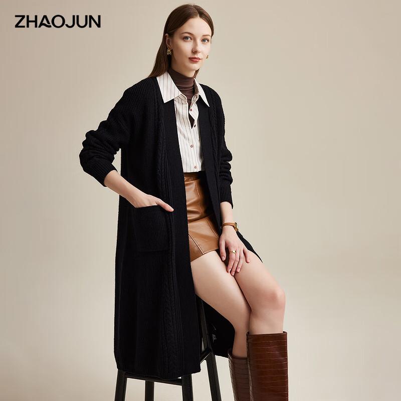 Zhaojun Women s Cable Knit Wool Cardigan M