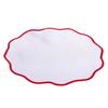 Scalloped Round Placemat Linen Machine Washable Placemat Heat Insulation Table Mat for Dining Table Protection Decoration
