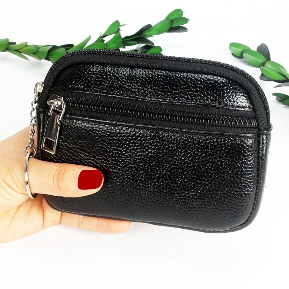 New PU Leather Women Mini Wallet Fashion with Zipper Coin Purse Keychain Wallet Bag Small Purse Short Wallets