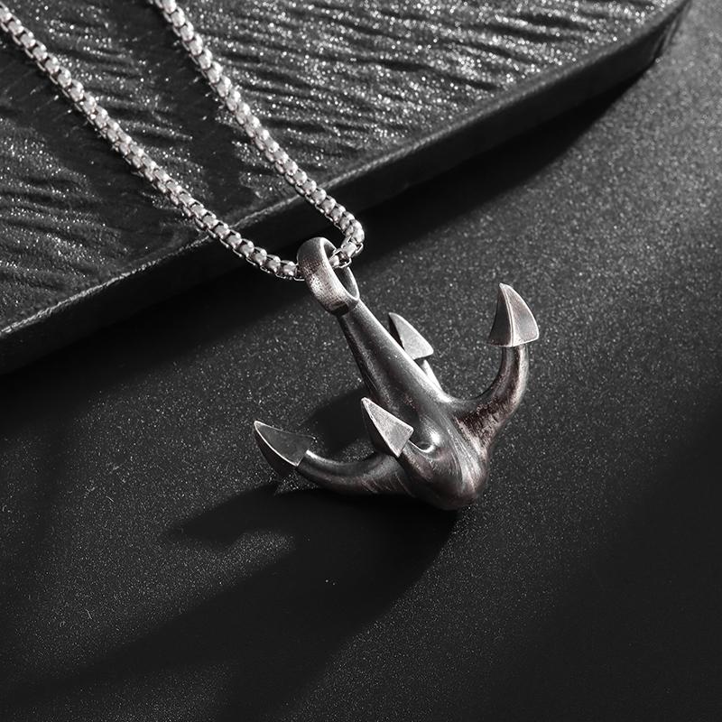 Classic Popular Anchor Trident Pendant Necklace for Men and Women Hip-Hop Rock Trend Nordic Jewelry