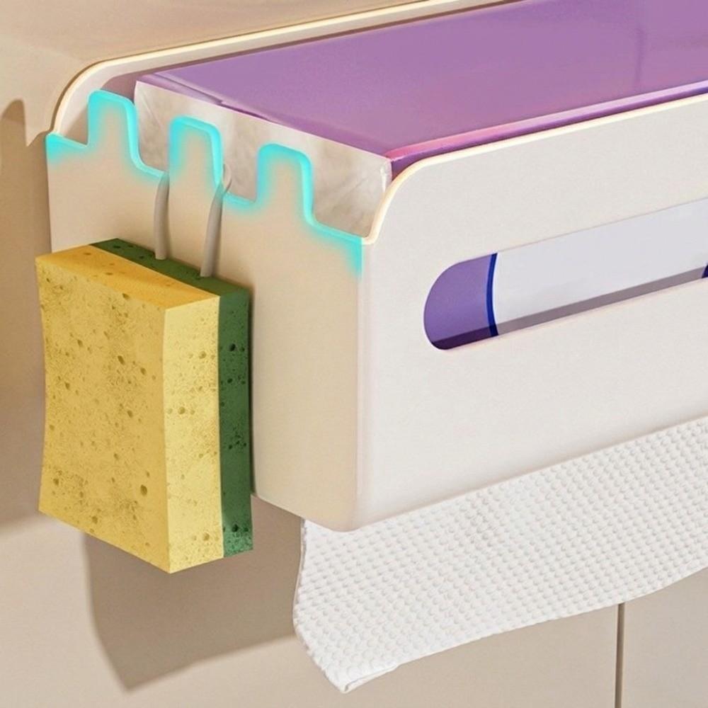 Plastic Tissue Storage Rack No Drilling Refrigerator Tissue Organizer for Napkin