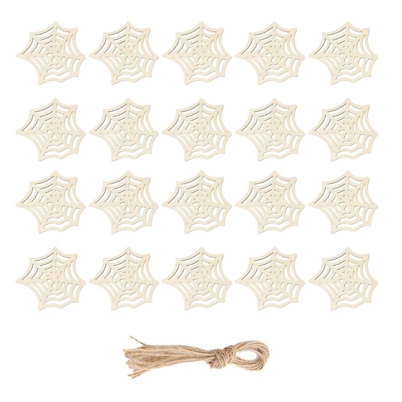 20PCS Handmade Wood Hanging Halloweens Decorations Easy Assembly Holiday Craft Project for Kids Adults