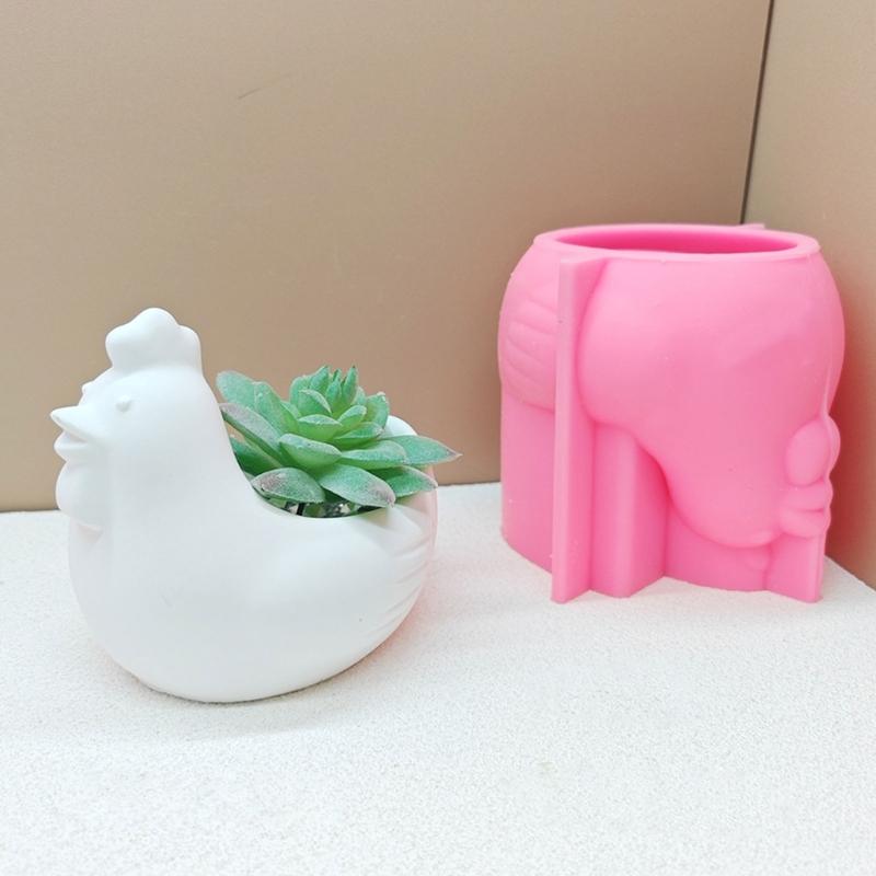 Cow Duck Chick Sheep Animal Shaped Silicone Moulds for Epoxy Resin, Tealight Holder Candle Container Home Decoration