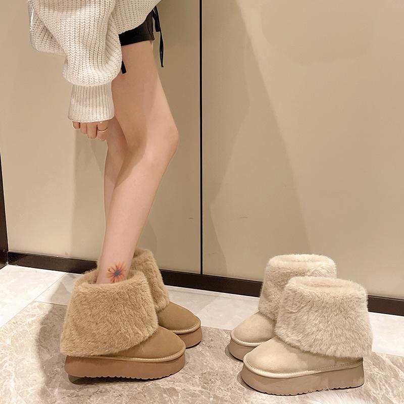 Fashion Women Thickened Imitation Mink Fur Plush Leg Warmers Boots Cover Warm Leggings Boots Mid Length Socks Harajuku Party Accessories