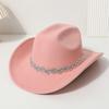 Western Cowboy Top Hat Men's and Women's Casual Top Hat Party Jazz Hat Felt Hat