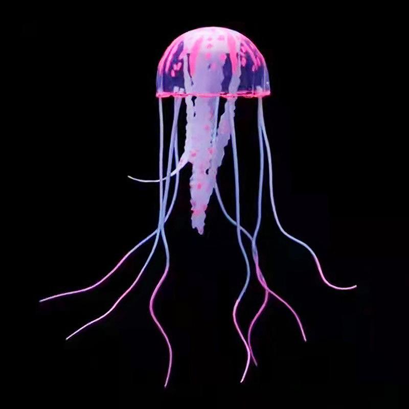 Colorful Artificial Glowing Effect Jellyfish Fish Tank Aquarium Decor Ornament