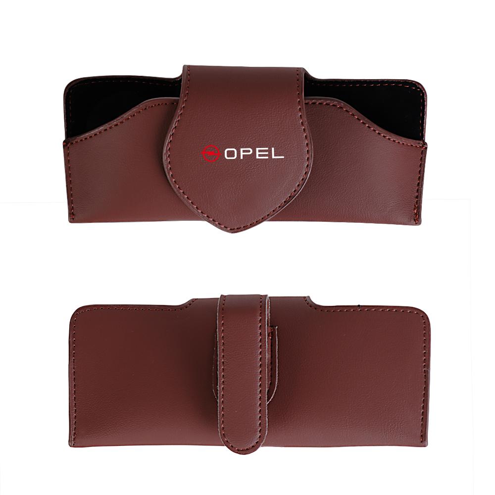 Car Glasses Clip Sun Visor Sunglasses Leather Storage Case Accessories For Opel Mokka Corsa Meriva Zafira J H G Car Wheel Hubcap