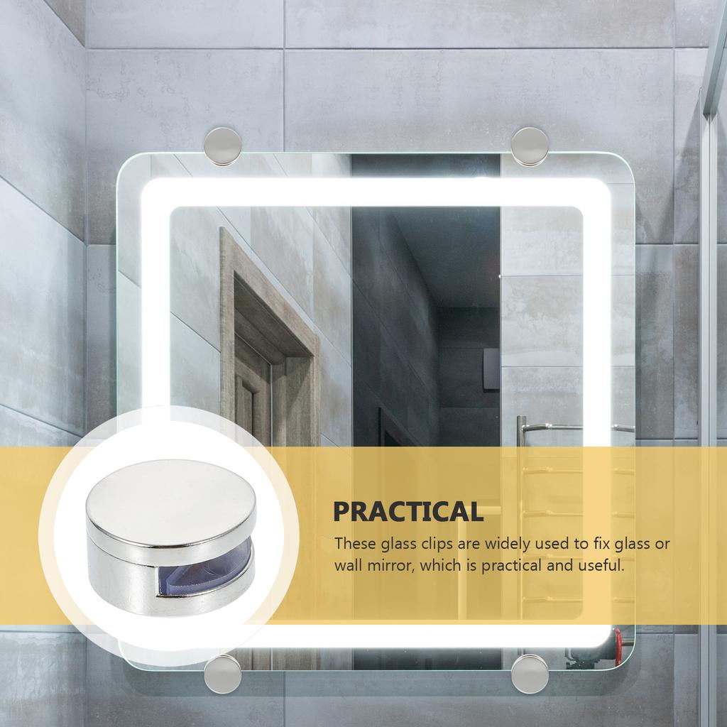 8 Stück Spiegelklemmen Küchenschrankbeschläge Glasklemmen Platzsparende Halterungen Zinklegierung Halter Halter für Wand