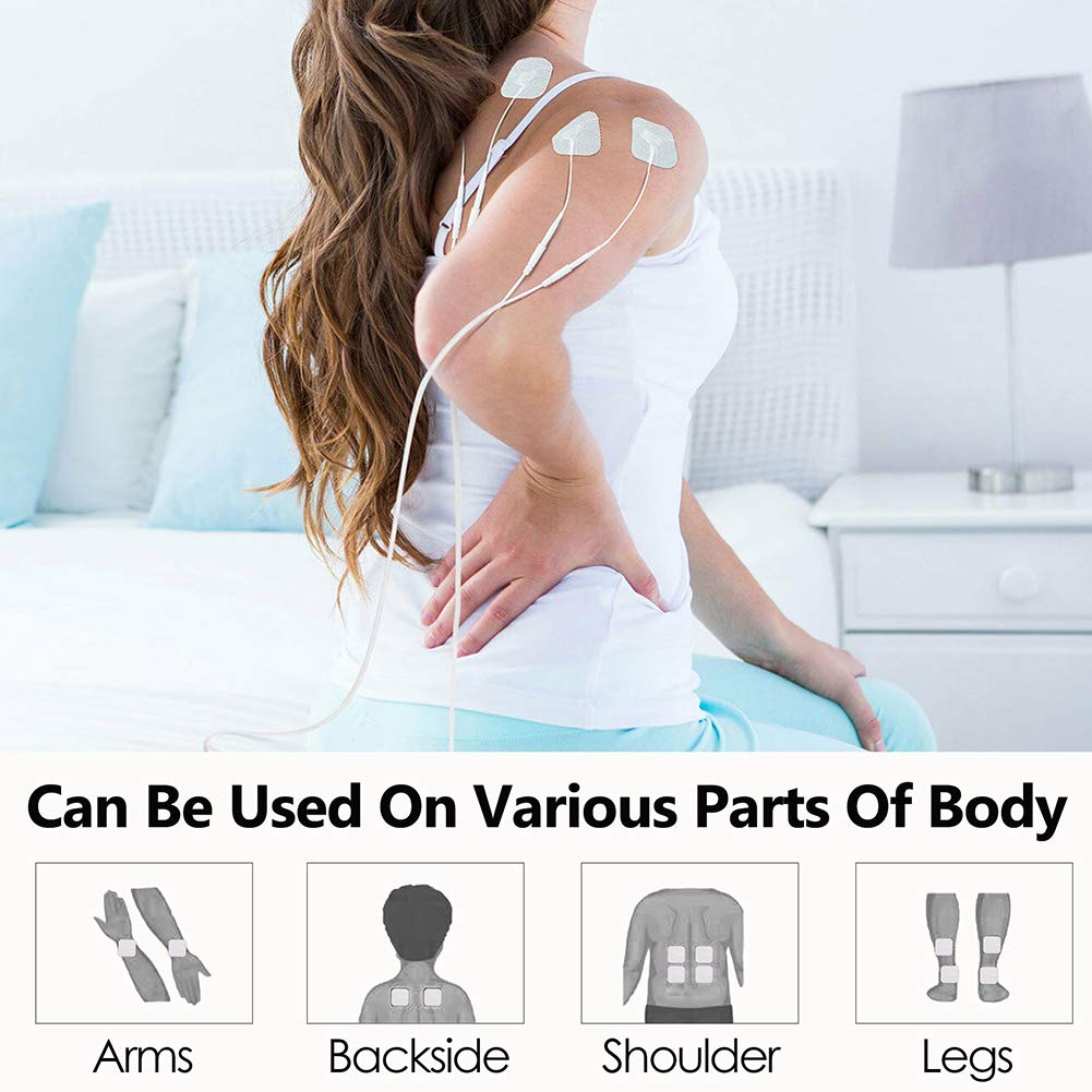 16Pcs Unit Electrode Pads, EMS Muscle Stimulator Electrotherapy, Self-Adhesive TENS Pads Replacement, Reusable and Latex-Free