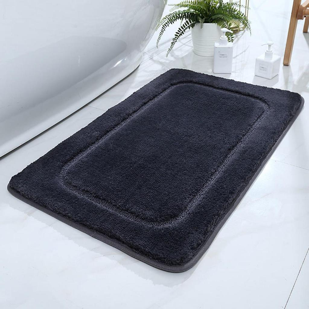 Tapete de veludo para banheiro, espessamento de cashmere, tapete antiderrapante para banheira, piso lateral, capacho para porta de chuveiro, espuma de memória, almofada 3D