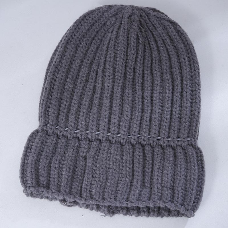 Women's Winter Warm Knitted Hat Korean Style Cute Big Head Windproof Ear Protection Wool Hat Versatile Pullover Hat