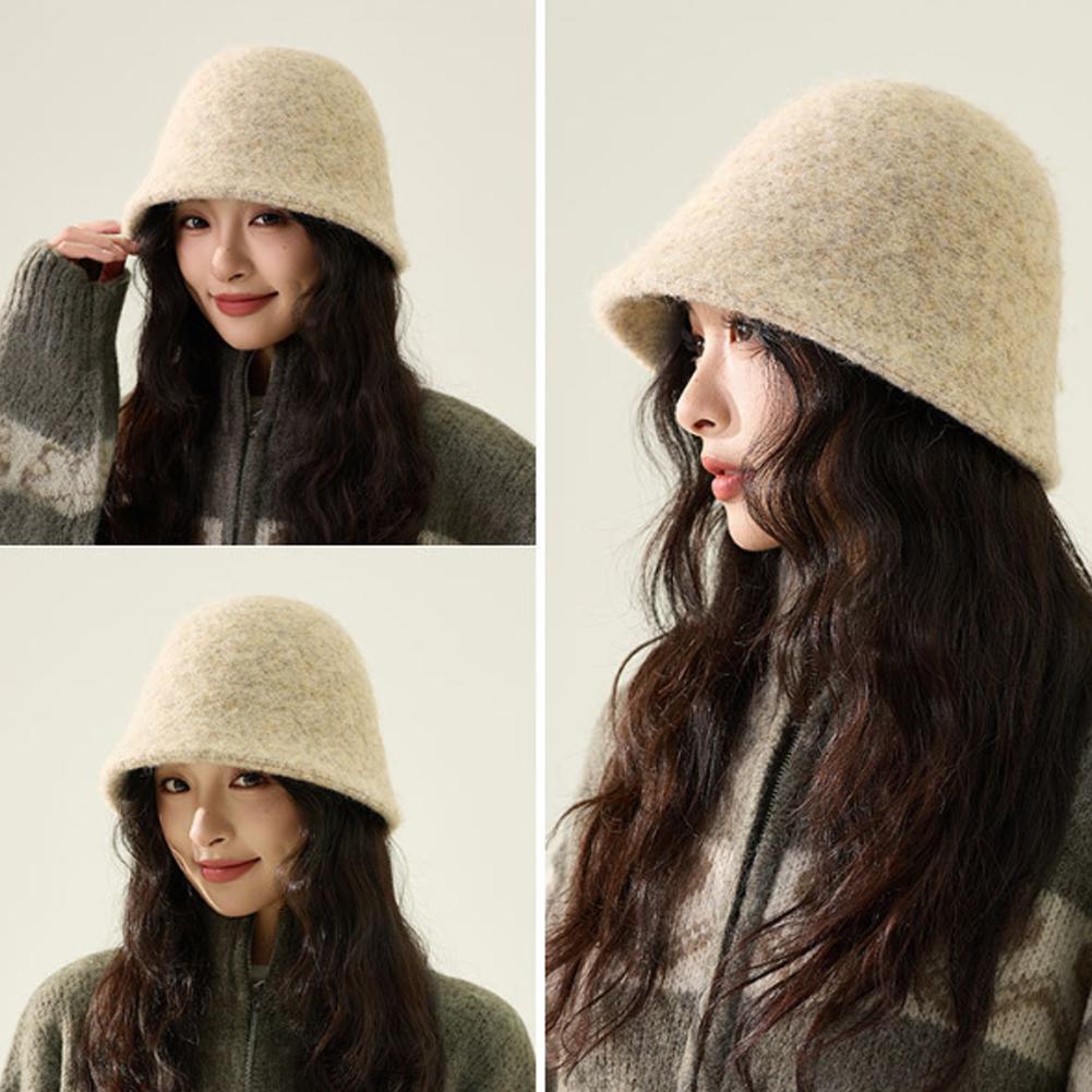 Fashion Winter Bucket Hat Ladies Outdoor Warm Bucket Hat Woman‘s Daily Casual Fisherman Cap Korean Style Classic Panama Hat