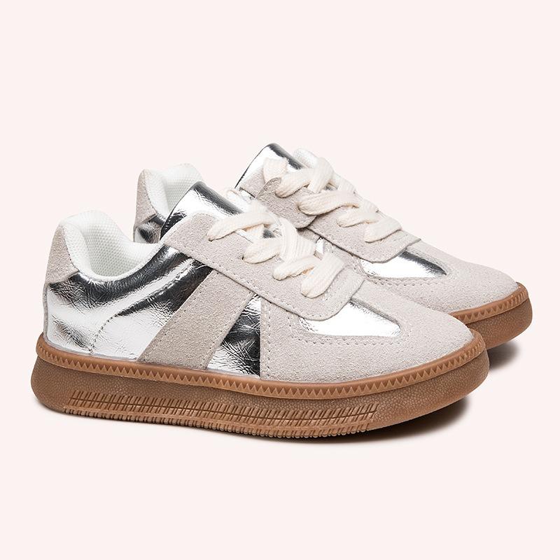 American Fashion Girls Sports Shoes Retro Soft Baseplate Shoes Boys Little White Shoes Children's Moral Training Shoes