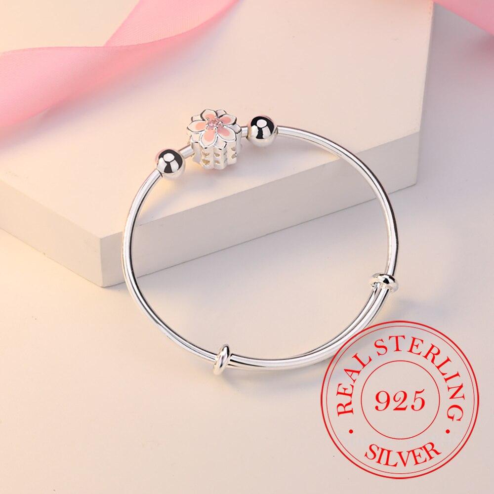 925 Sterlingsilber Runde Perle Schneeflocken Quaste Traumfänger Charm Armreif & Armband Für Frauen Elegant Hochzeitsfeier Schmuck Geschenk