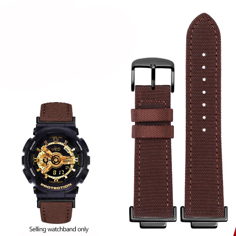 

Новий Модифікований Ремінець для Годинника з Канвасу, Нейлону та Шкіри Для Casio GA110 GA700 GA900 GA-810 GBD-800 GA2100 GA-2100 16mm