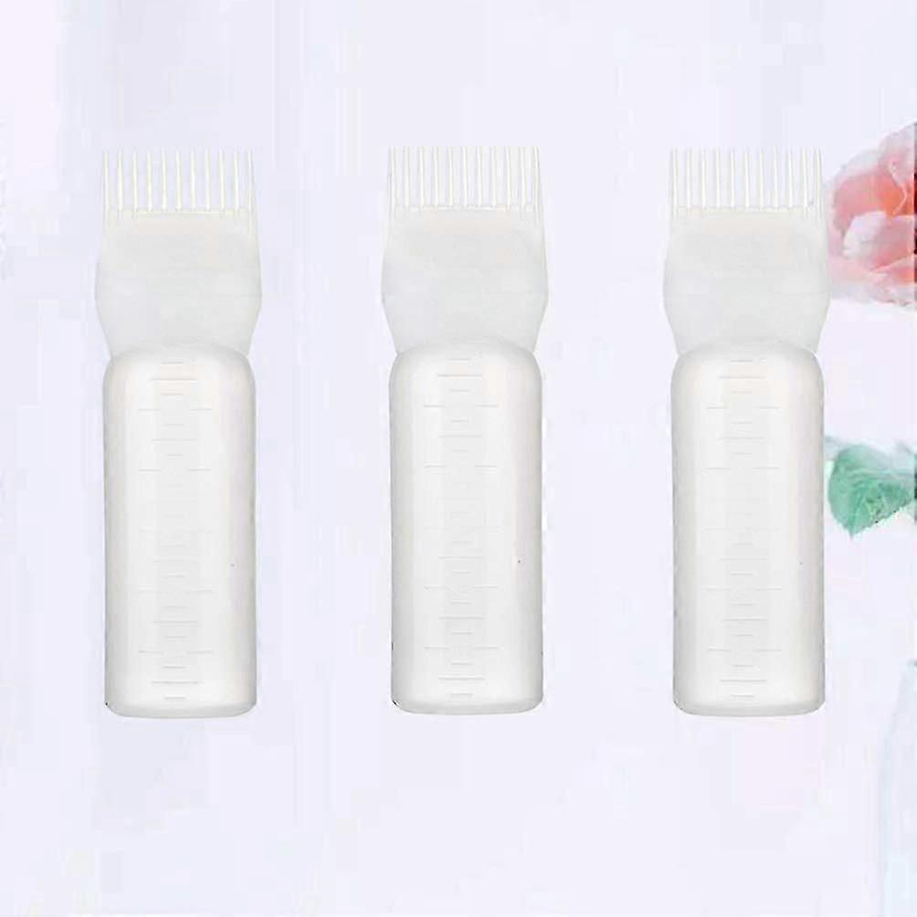 3pcs Comb Applicator Bottle Hair Color Brush Applicator Hair Dye Bottle With Comb And Graduated Scale