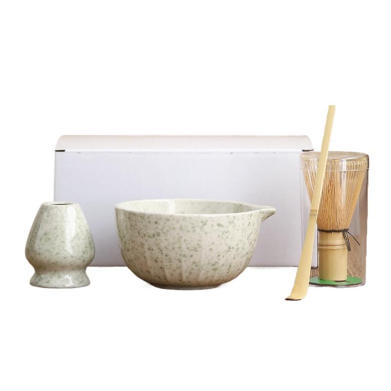 Matcha transparent glaze with mouth Matcha bowl brush set Baibenli Song Dynasty tea ceremony tea brush tea bowl teaspoon teaset
